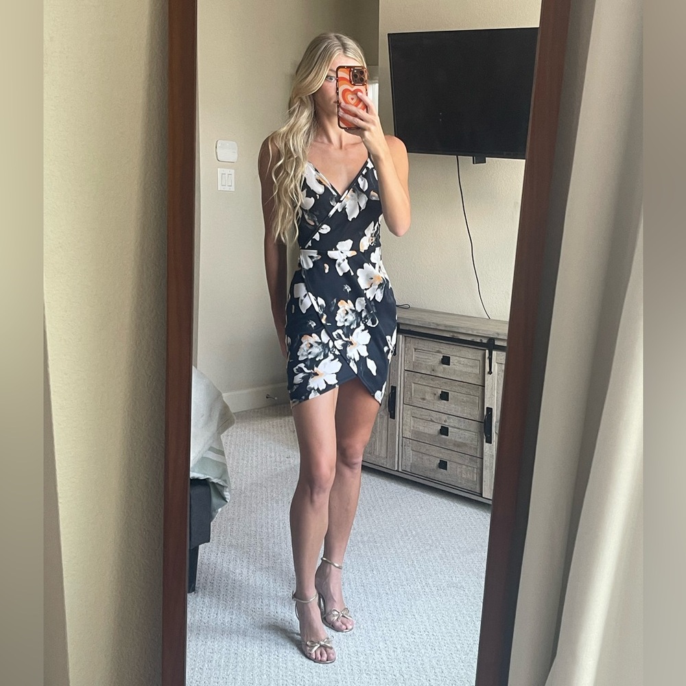 Dry Goods Black and White Floral Mini Dress